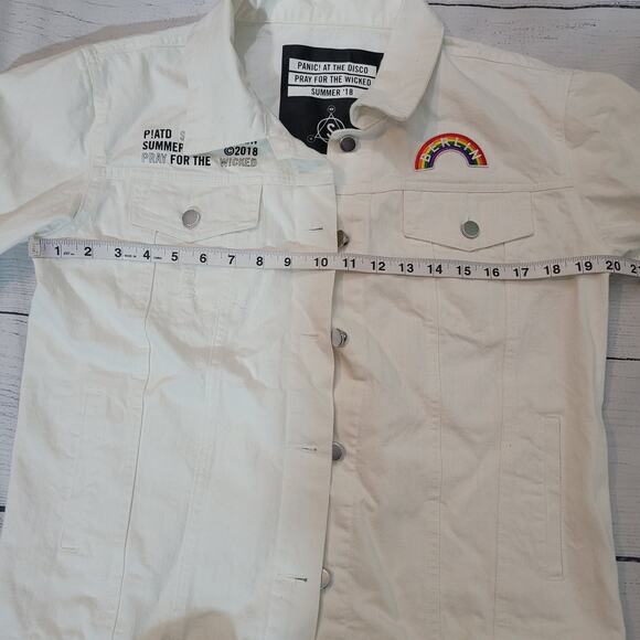 Panic! At The Disco Size S Pray For The Wicked 2018 Official White Jean Jacket - Picture 8 of 16